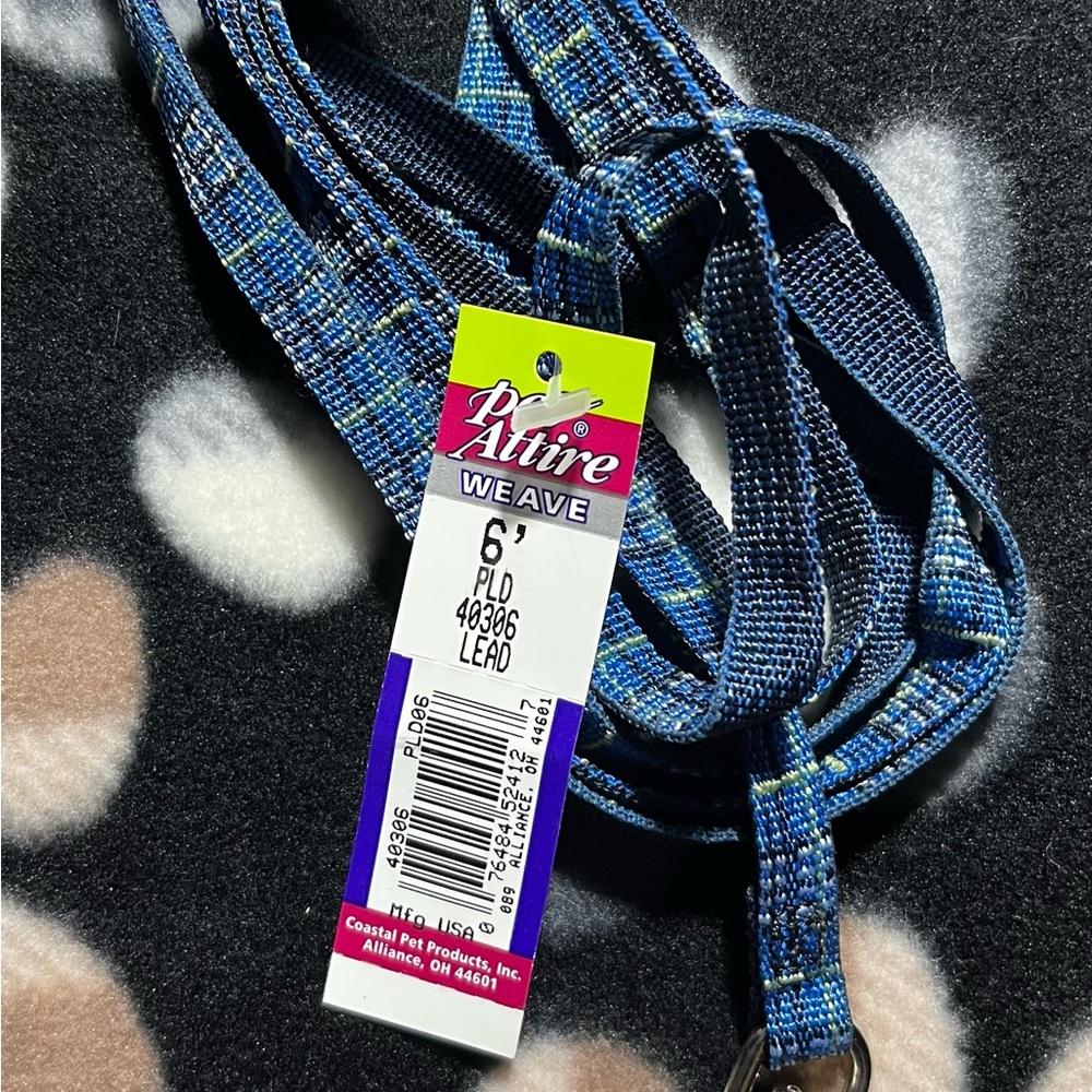 Blue Plaid Pet Leash